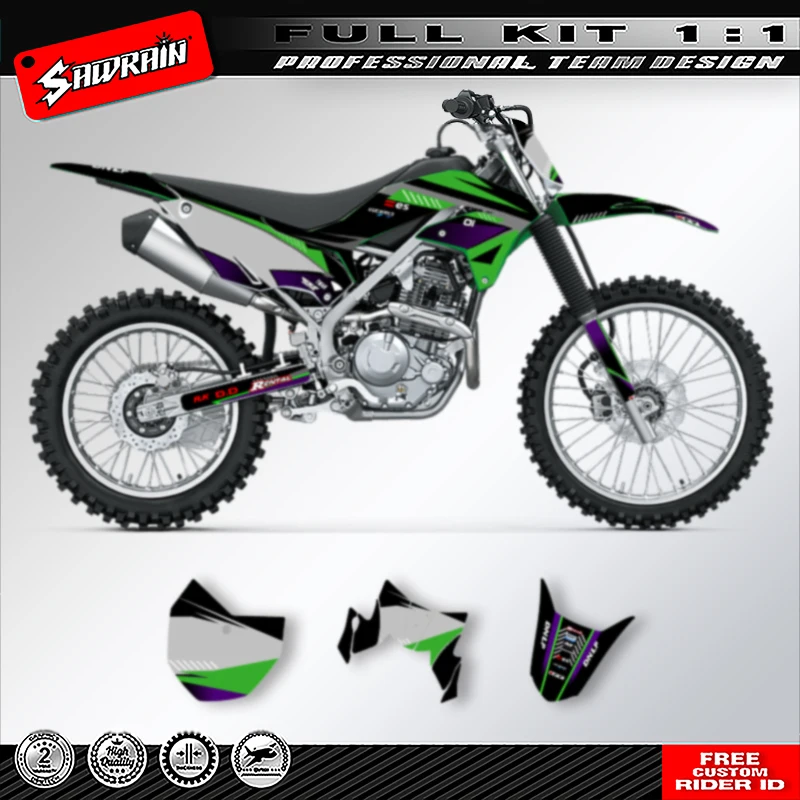 

Sawrain Motorcycle Graphics Decal Stickers Kits For KAWASAKI KLX230 KLX230R 2020 2021 2022 2023 003