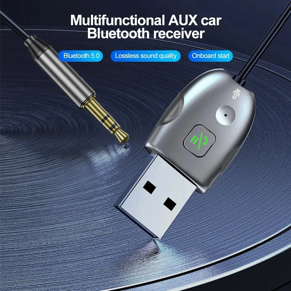 Aux USB Bluetooth Adapter Bluetooth 5.0 Audio Receiver Transmitter For Car 3.5mm Jack Speaker Audio Music Receiver Dongle Cable