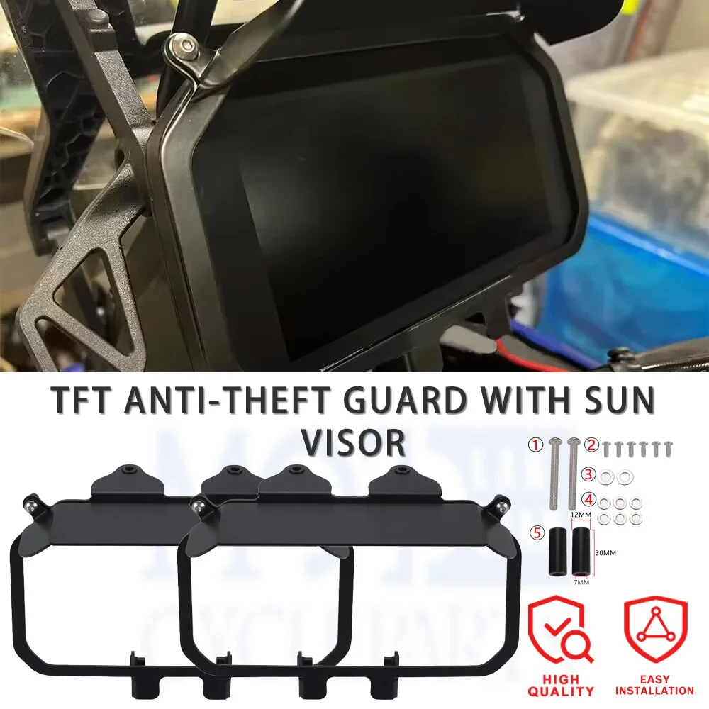 2027 2026 Motorcycle CNC Glare Protection TFT Anti-Theft Guard With Sun Visor For BMW R1300GS Adventure Trophy R1300 GS TE 2023+