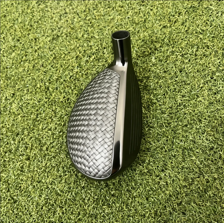 1 club de golf hybride avec manche en fibre de carbone, poignée en caoutchouc, flexibilité S-Stiff, pour droitier, avec housse de tête de club de golf.