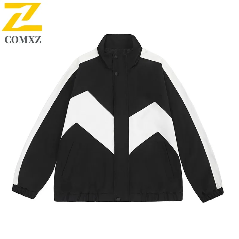 سترة COMXZ للرجال بياقة واقفة مقاومة للرياح ومقاومة للماء ملابس خروج كلاسيكية خفيفة الوزن معطف خارجي ربيعي كاجوال موضة قابلة للتنفس #5