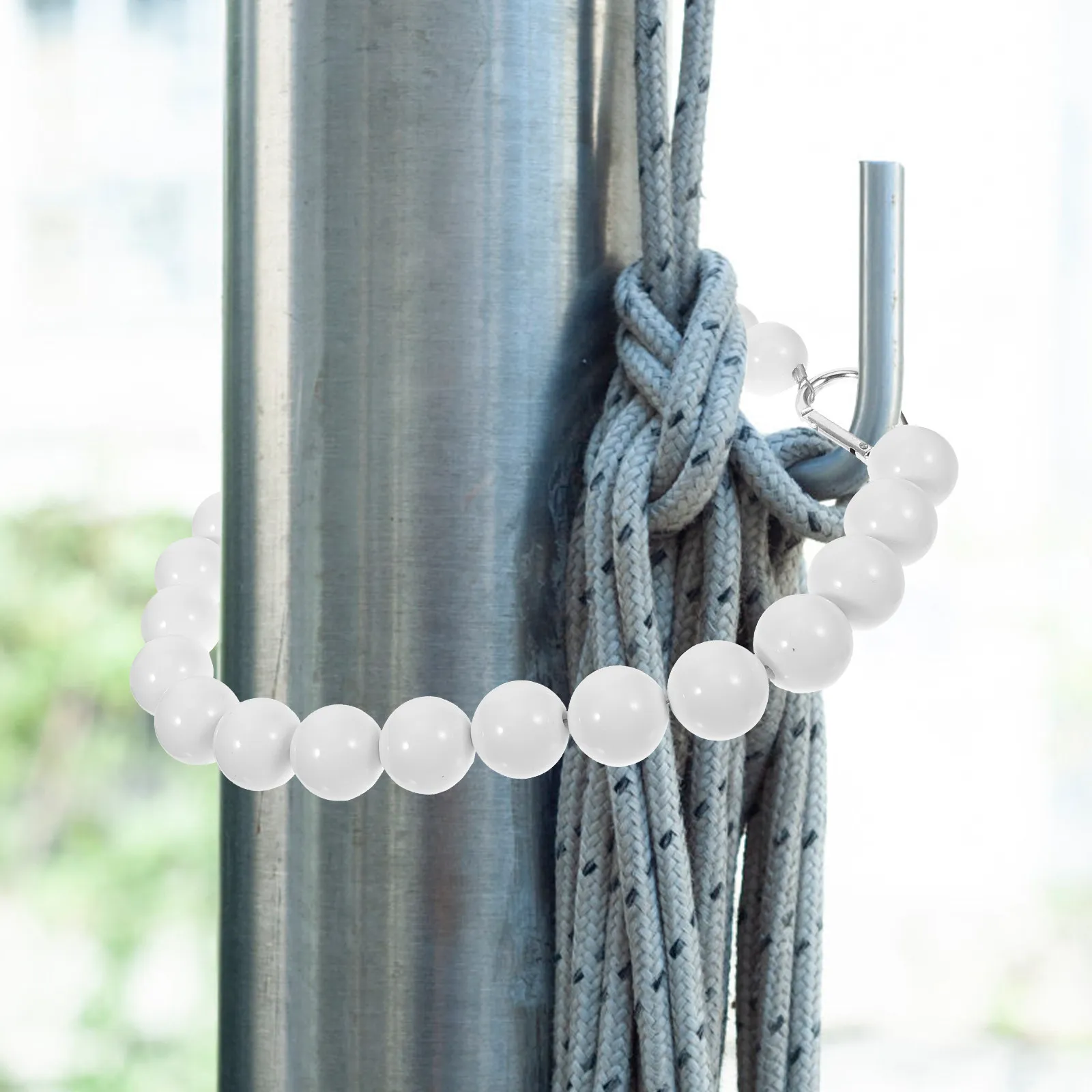 Flagpole Retainer Ring Heavy Beaded Durable Replaceable Flag Retaining Ring Outdoor Chain Flag Weight Fixing Flagpole Bead