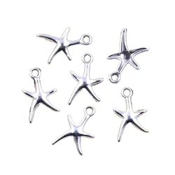 30pcs Charms Starfish Sea Star 17x12mm Antique Silver Color Pendants Making DIY Handmade Tibetan Finding Jewelry