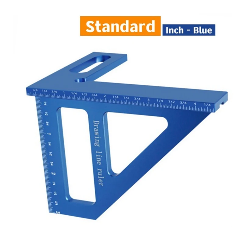 نجار مربع الألومنيوم ميتري مثلث حاكم الدقة ثقب الخطاط النجارة مربع المنقلة 45/90 درجة دائم الأحمر