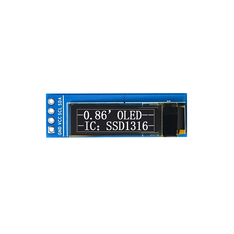 High Brightness 0.86 inch OLED Display Module 96*32 Resolution SSD1316 Driver IIC Interface 4Pin White Light
