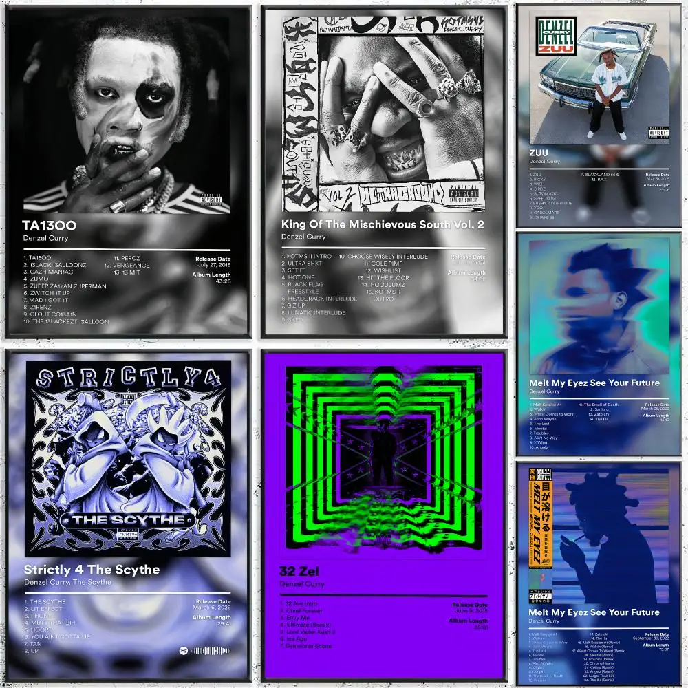 Singer Denzel Curry Album Painting Calligraphy Stylish Canvas Poster Wall Art for Living Room Bedroom Office Home Decor