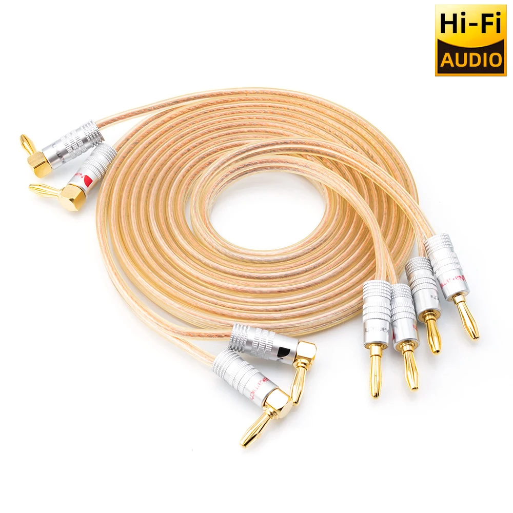 ■   Cabo monstro ofc xp 16awg, fio de alto-falante, pinos de plugue banana, cabo de áudio de alto desempenho para amplificador de estúdio de home theater hifi