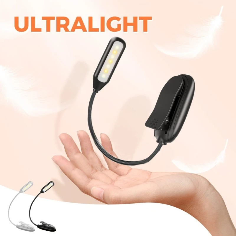 

multifunction Clip On Reading Lamp with Memory Function Rechargeable LED Reading Light Easy Carry for Up To 80 Hours Of Use