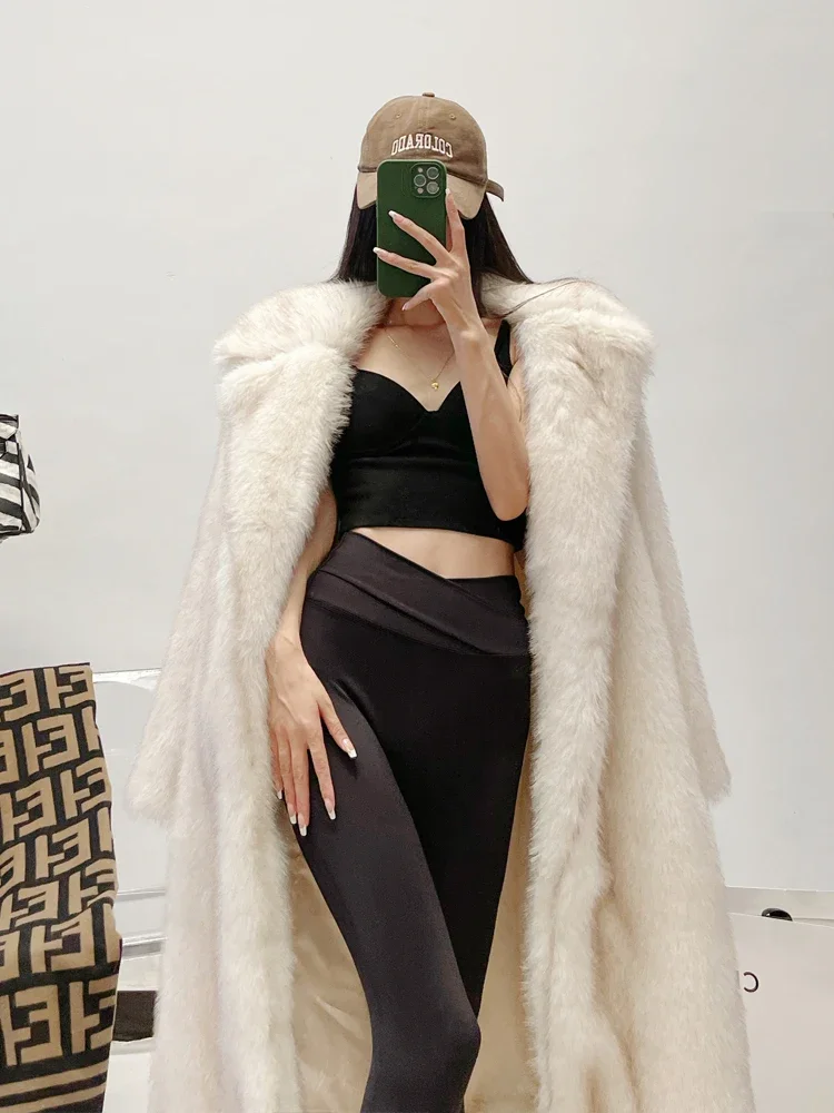 High-end Coats 2023 Winter Clothes New Fashion Fox Fur Fur Coat Women's Loose-fit Light Luxury Mid-Length Long Fur Jackets