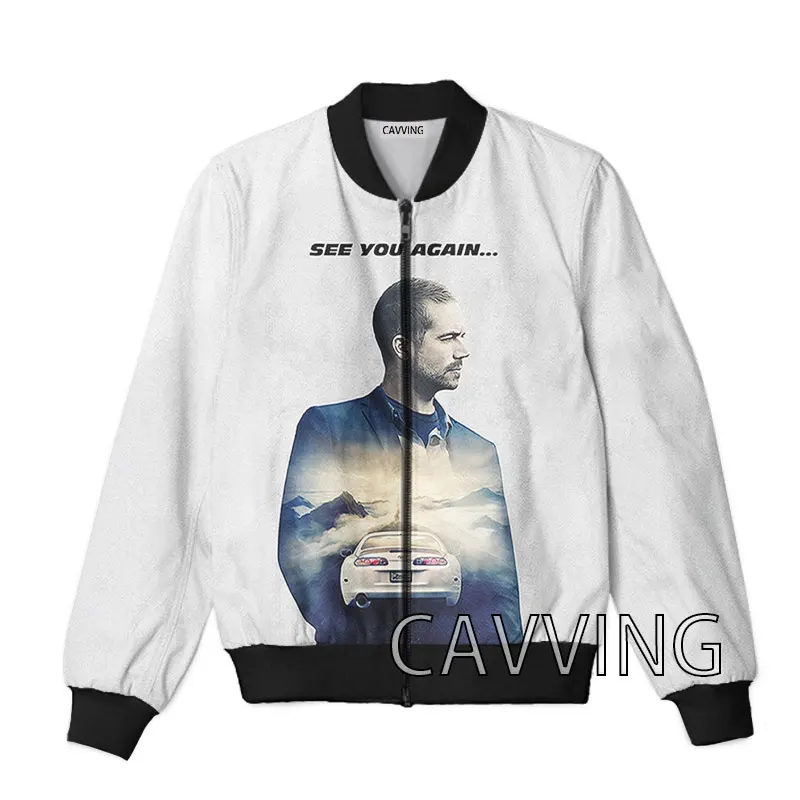 CAVVING 3D Printed  Paul  Walker  Zipper Bomber Jackets Men Overcoat Mens Coat Zip Up Jackets for Women/Men  H01