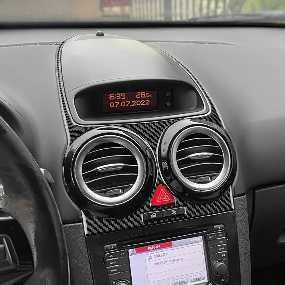 

Real Carbon Fiber Sticker For Opel Corsa 2007-2014 Car Central Control Outlet Time Screen Decal Interior Cover Trim Accessories