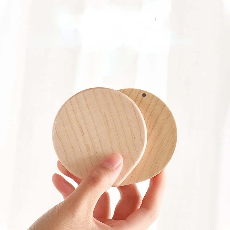 Portable Folding Make-Up Mirror Simple Beautiful Walnut Small Mirror Creative Mini Sliding Cover Hand-Held Make-Up Mirror