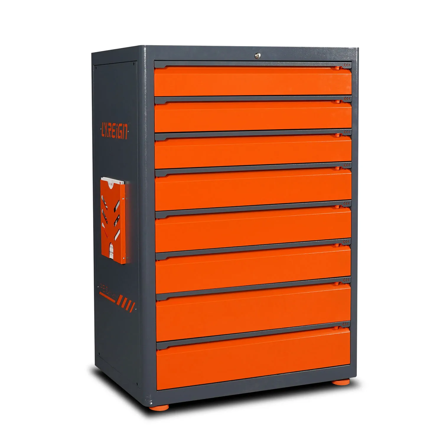 

Eight Drawer Tools Cabinet Can Be Locked with One Key Tool Storage Cabinet Factory Workshop Use Orange