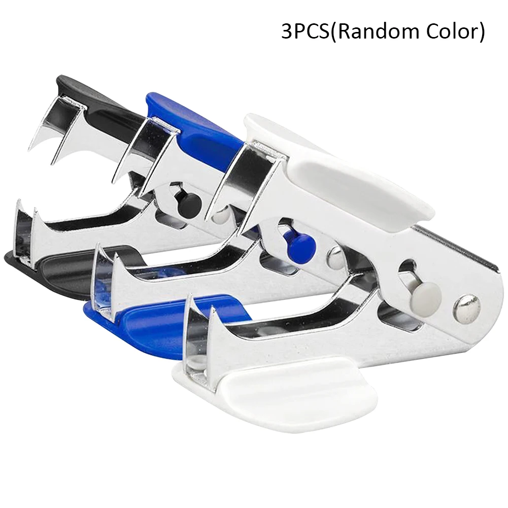 3pcs With Steel Jaw Safety Lock Wide Finger Grip School Office For Home Easy Use Staple Remover Lightweight Hand Tool Ergonomic