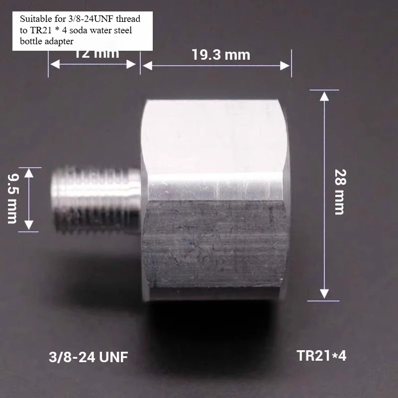 

Applicable To 3/8-24 UNF Thread To TR21 * 4 Soda Cylinder Adapter