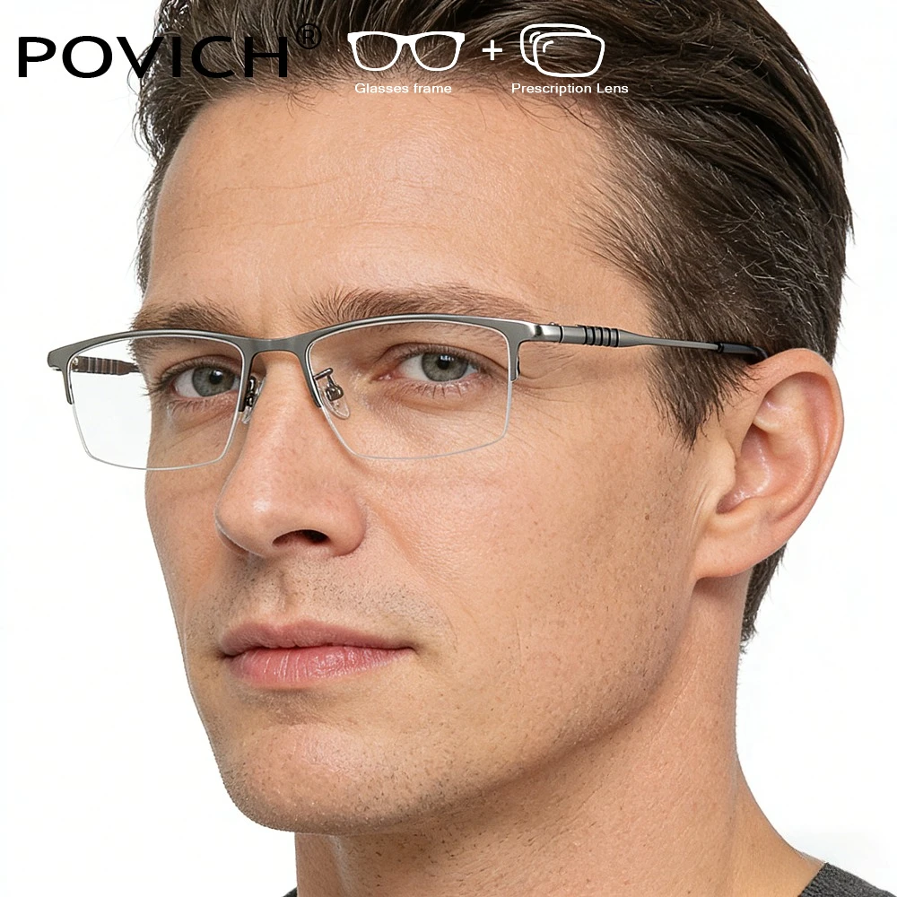 

Titanium Optical Eyewear Men Prescription Glasses Lenses Recipe Myopia ADD Progressive Anti-reflection Sturdy Eyeglasses