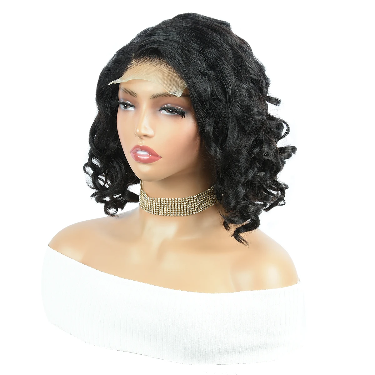 Wig Rambut Manusia Miss Rola Bouncy Curly Lace Front 100% Rambut Asli Brasil 4x4 Lace Wig Rambut Manusia Bouncy Remy Wig Lace Closure Bouncy