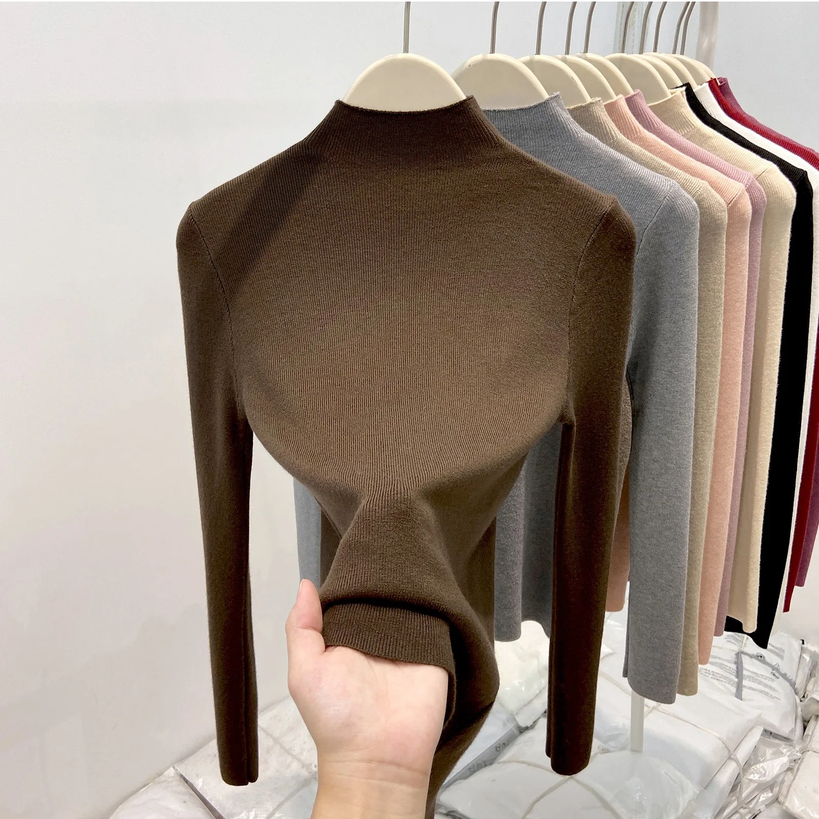 2025 Women Autumn Winter New Turtleneck Knitted Sweater Female Solid Slim Fit Pullover Fashionable Versatile Warm Simple Jumpers