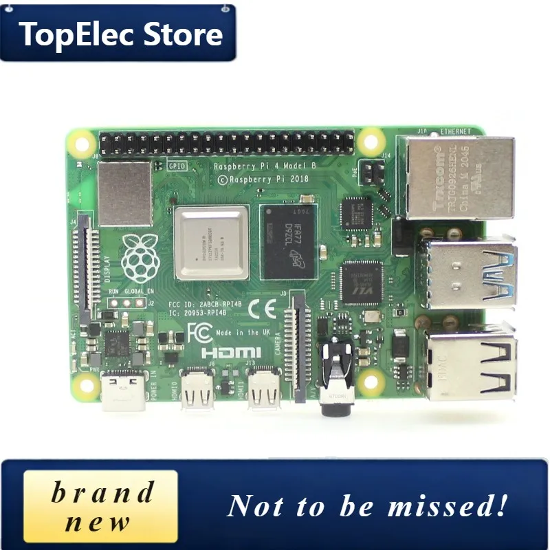 TElec Original Raspberry Pi 4B 4th Generation B Type UK Made 1GB 2GB 4GB 8GB Raspberry Pi 4B Development Board WiFi Kit
