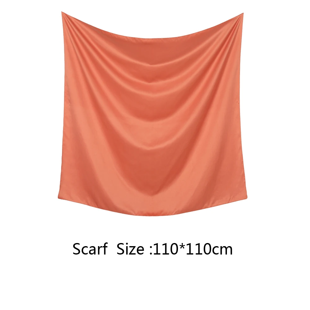 110*110cm Satin Square Scarf Shawl Women Muslim Hijab Headscarf Wraps Malaysia Solid Shimmer Headbands Islamic Turbans Bandanas