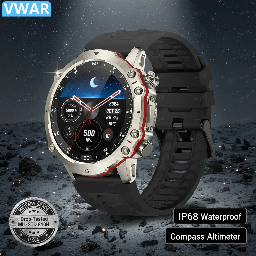 

2025 NEW VWAR Smartwatch 1.43inch AMOLED 100+ Sports Watches For Men Fitness Bluetooth Call Smart Watch PK Falcon Ultra 2