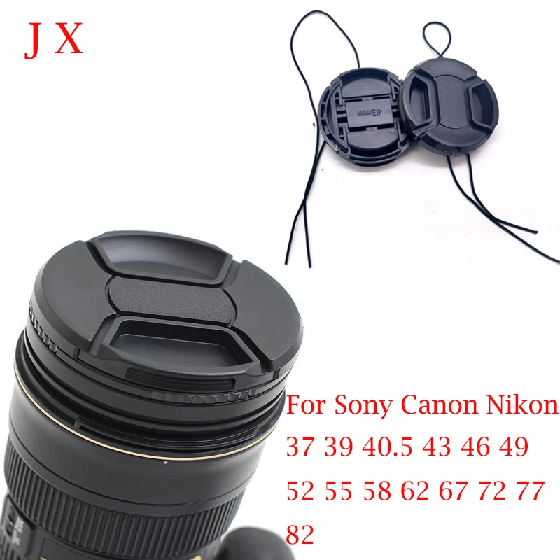 

1PC New 37 39 40.5 43 46 49 52 55 58 67 77 82mm Snap-on Camera Front Lens Cap Cover Protector For Canon Camera Len Caps