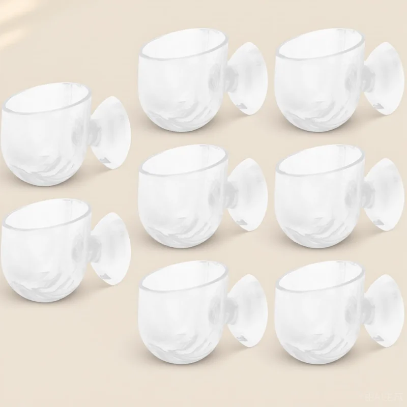 

8pcs Aquarium Aquatic Planter Flowerpot Transparent Acrylic Cup Saltwater Freshwater Feed Decor Floating Planter Cup Bait Feeder
