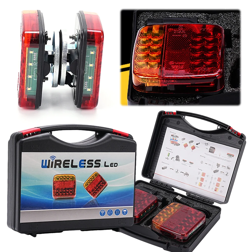 Wireless Trailer Light Towing Truck Light Waterproof Rear Signal Light Warning Light for Bus Caravans Campers Lorry RV