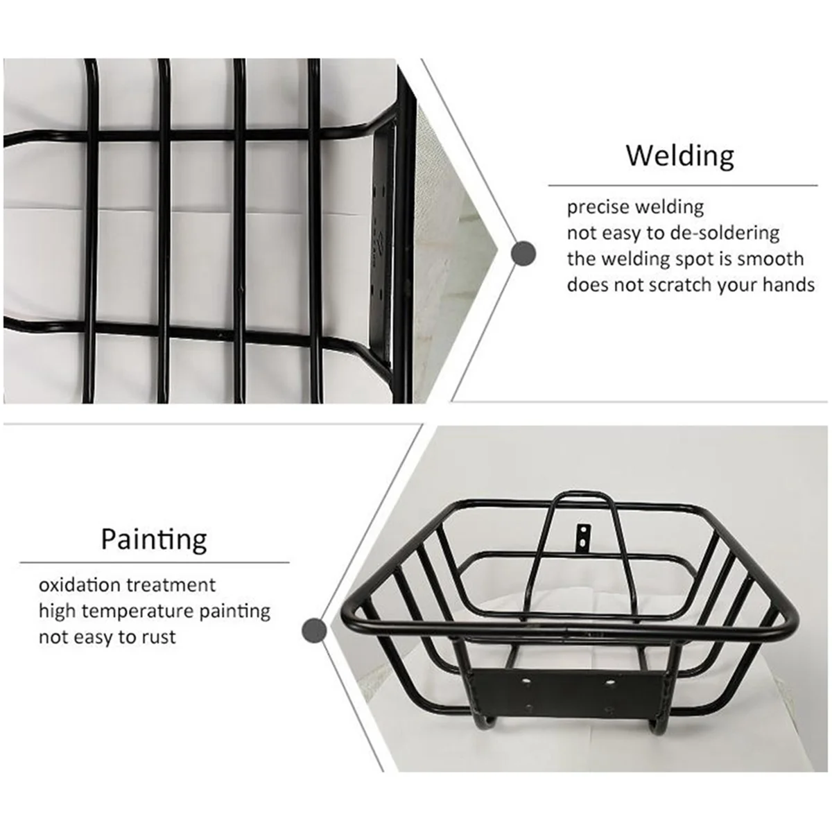 

Lo-ok Wire Lift-Off Rear Basket Bicycle Rear Basket Iron Hanging Basket Thickened and Widened Bicycle Basket for Bicycles