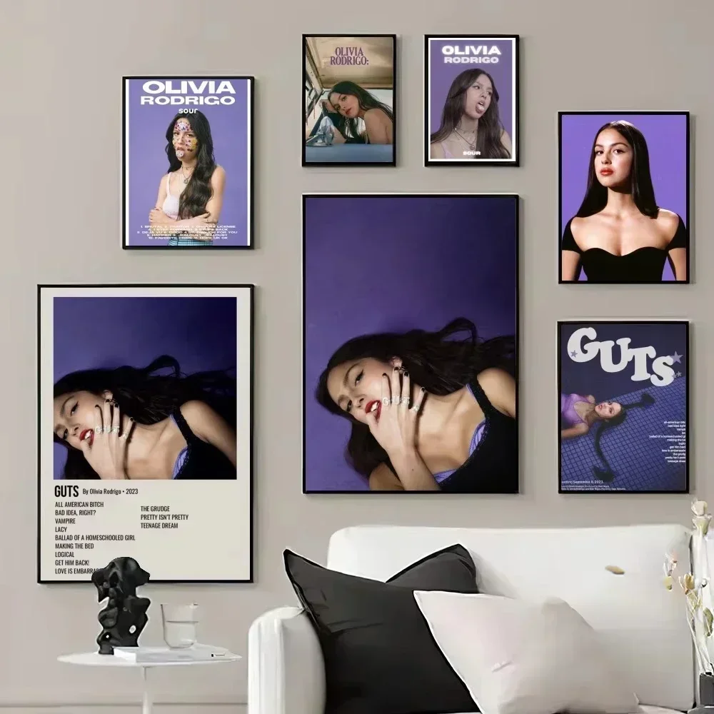 Póster de cantante O-Olivia R-Rodrigo, impresiones de imágenes de pared, decoración del hogar para sala de estar