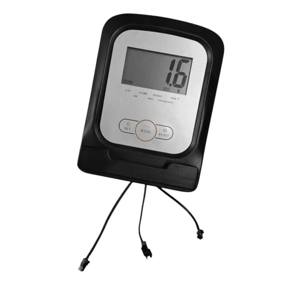 Stationary Exercise Bike Computer LCD Display Speed Distance Time Calories Monitor SCAN Mode Black Silver Finish 74x44mm