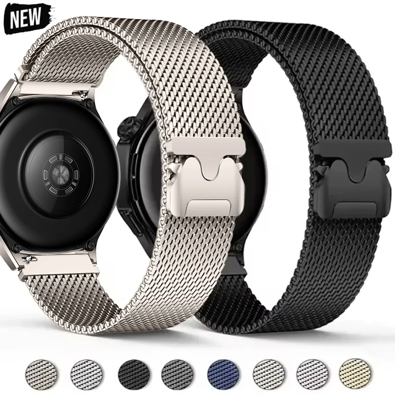 18/20/22mm Milanaise Magnetisches Schlaufenarmband für Huawei Watch GT6Pro GT5Pro 46mm Metall-Fallschirmschnalle für Samsung Galaxy Watch 7 65
