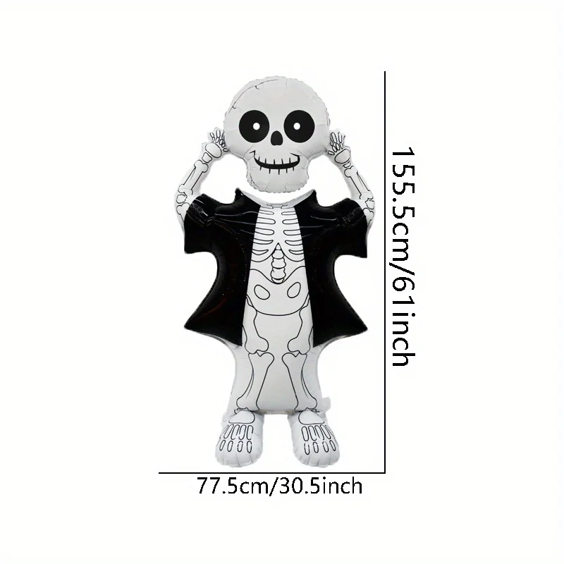 Halloween Ballondekoration Halloween Schwarze Spinnenballons Riesige Totenkopf-Skelett-Ballons 2026 Halloween Dekoration Haushaltsbedarf – Detail 3