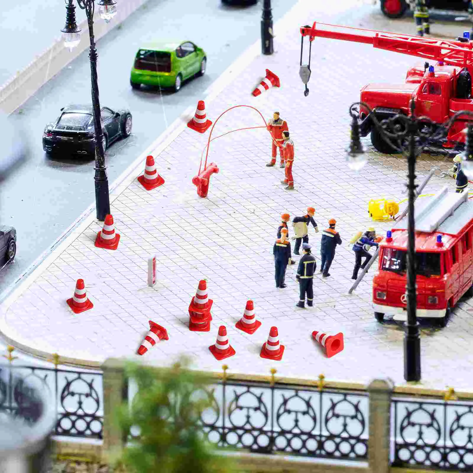 Roadblock Simulation Props Traffic Cone Toys Cones Miniature Safety Roadblocks Kids