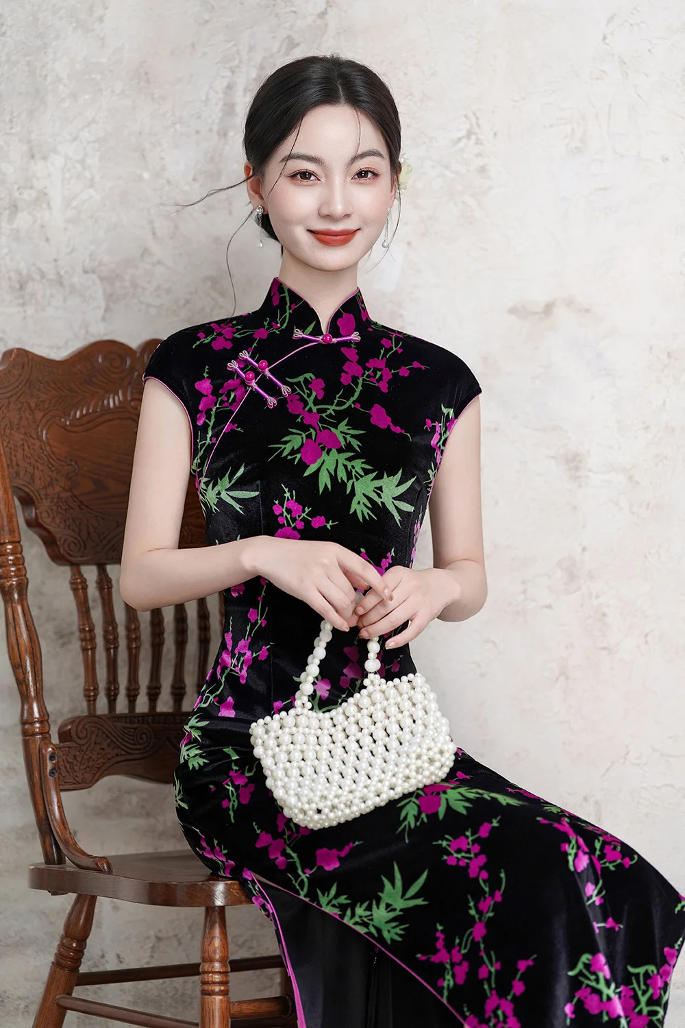 

Elegant Shanghai Qipao Dress Vintage Classic Female Long Cheongsam Sexy Slim Sleeveless Vestidos Traditional Chinese Clothing