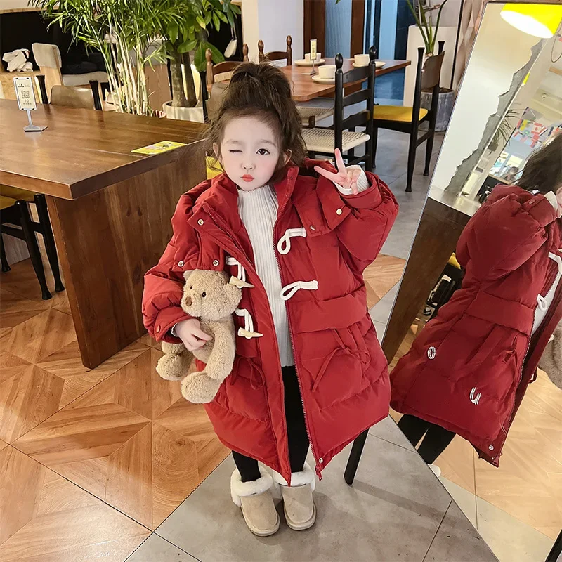 

Baby Girl Top Girls Winter Down Jacket 2024 New Baby White Duck Down Winter Cotton-padded Jacket Thick Cotton-padded Jacket