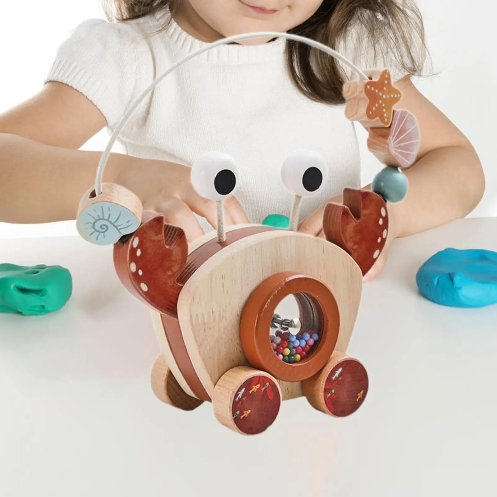 Dierenduw- en trekspeelgoed voor kinderen, houten loopspeelgoed met touwtje