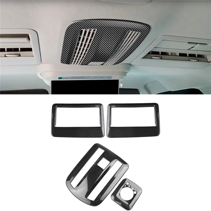 For TOYOTA VELOZ AVANZA 2022 2023 Carbon Fiber Car Roof Air Outlet Frame Reading Light Lamp Cover Trim Sticker