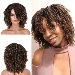 Women's 6-inch Curly Twisted Wig Dreamlock Wig Stick Crochet Wig Synthetic African Curly Hair Headband