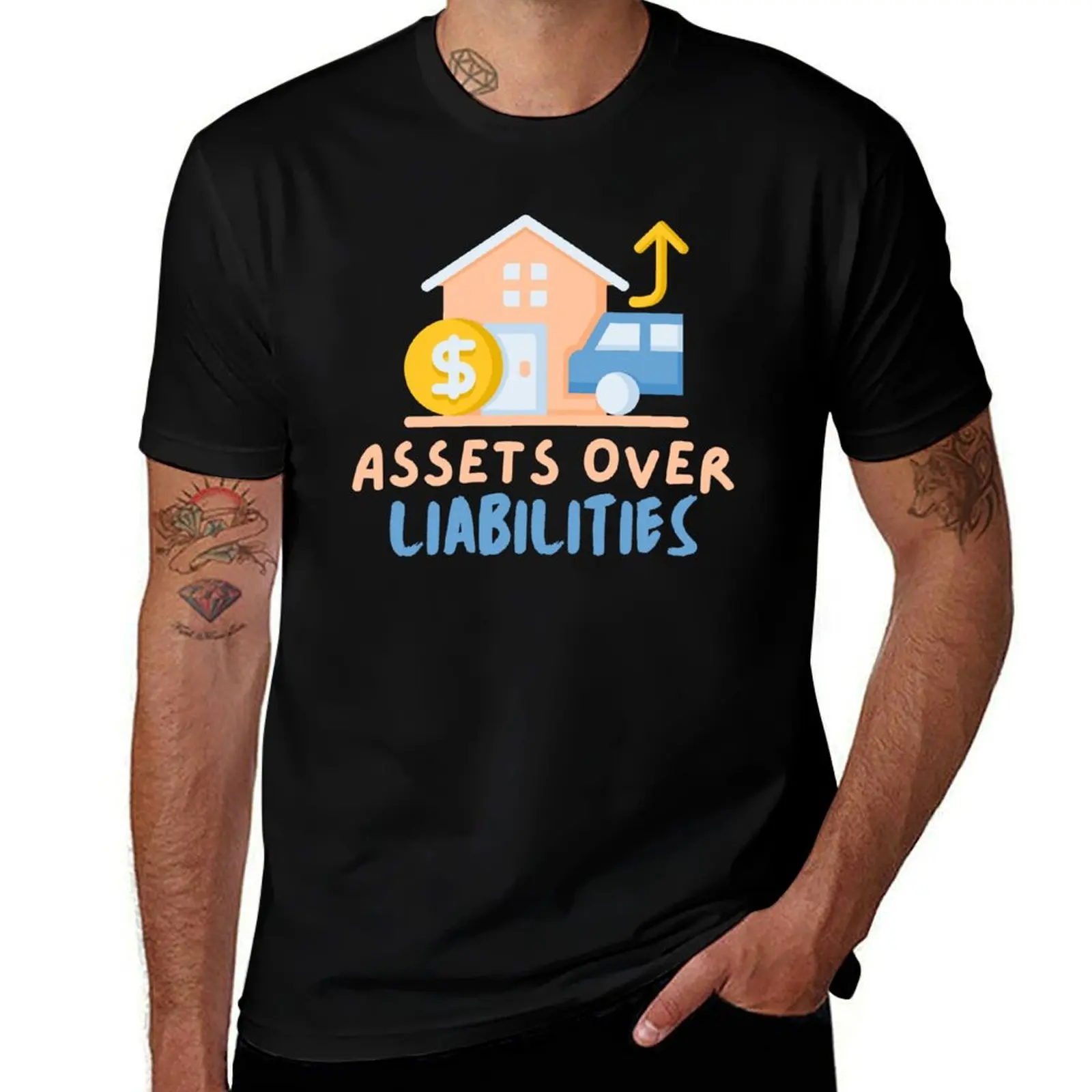 Assets over liabilities - gift for accountant, funny accounting quote T-Shirt Casual Trendy Streetwear Tee Shirt