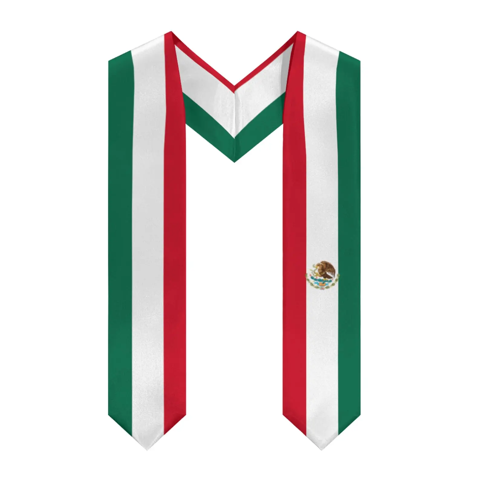 2025 Mexico Flag Emblem Graduation Stole Shawl Sash Honor For Study Aboard International Students