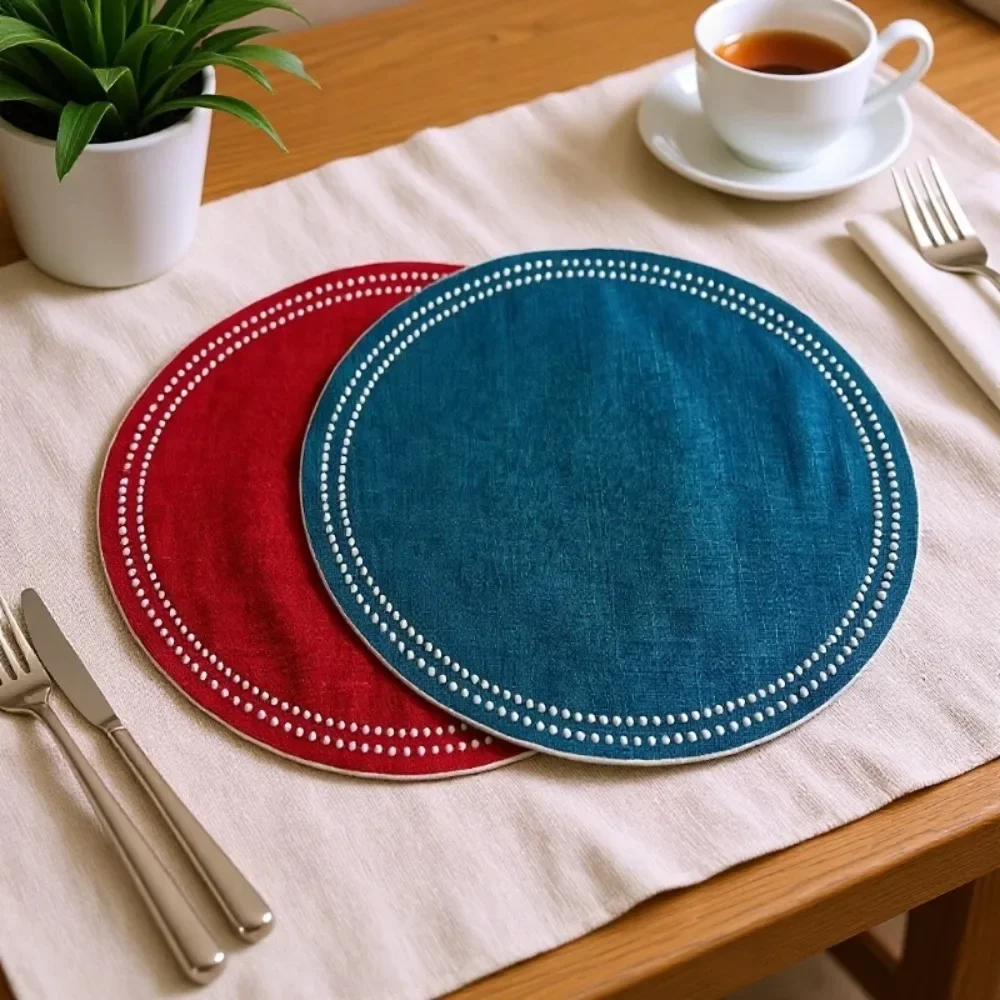 Custom Embroidery Lace Placemats Washable Reusable Independent Napkins for Home Dining Restaurant Holiday Wedding Party