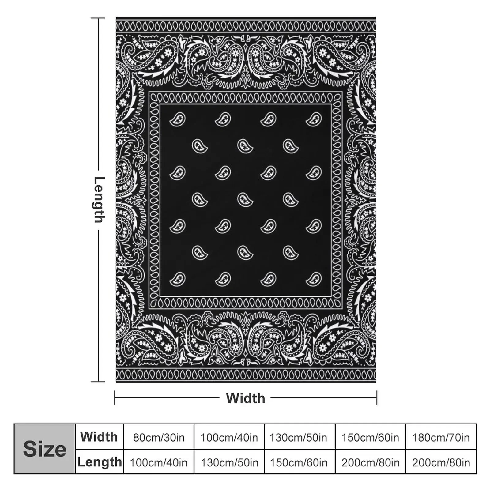 Black bandana Throw Blanket Luxury St Thermal Large Bed Blankets