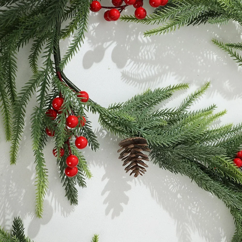 

Red Berry Pine Needle Christmas Vine For Tree Decorating Wreaths Garlands And Festive Table Centerpieces 165cm Long