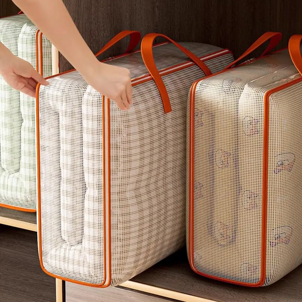 Large Capacity Quilt Storage Bag Foldable Dust-proof Storage Bag Waterproof Home Use Transparent Storage Bag For Clothes​