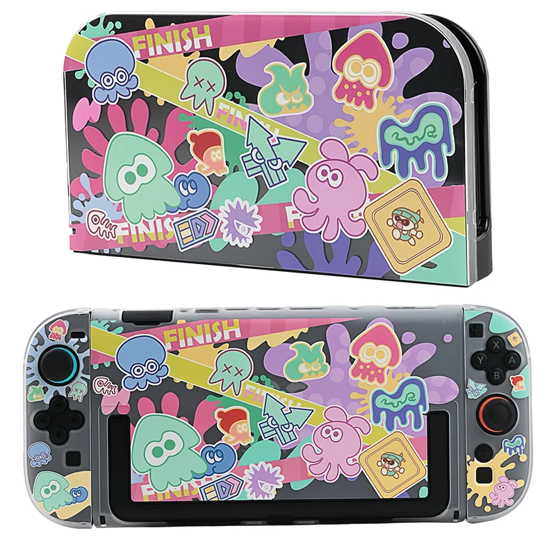 

Switch 2 Protective Case Cute Splatoon Colorful Pattern Switch Oled Dockable Case Anime Peripherals for Nintendo Switch 2