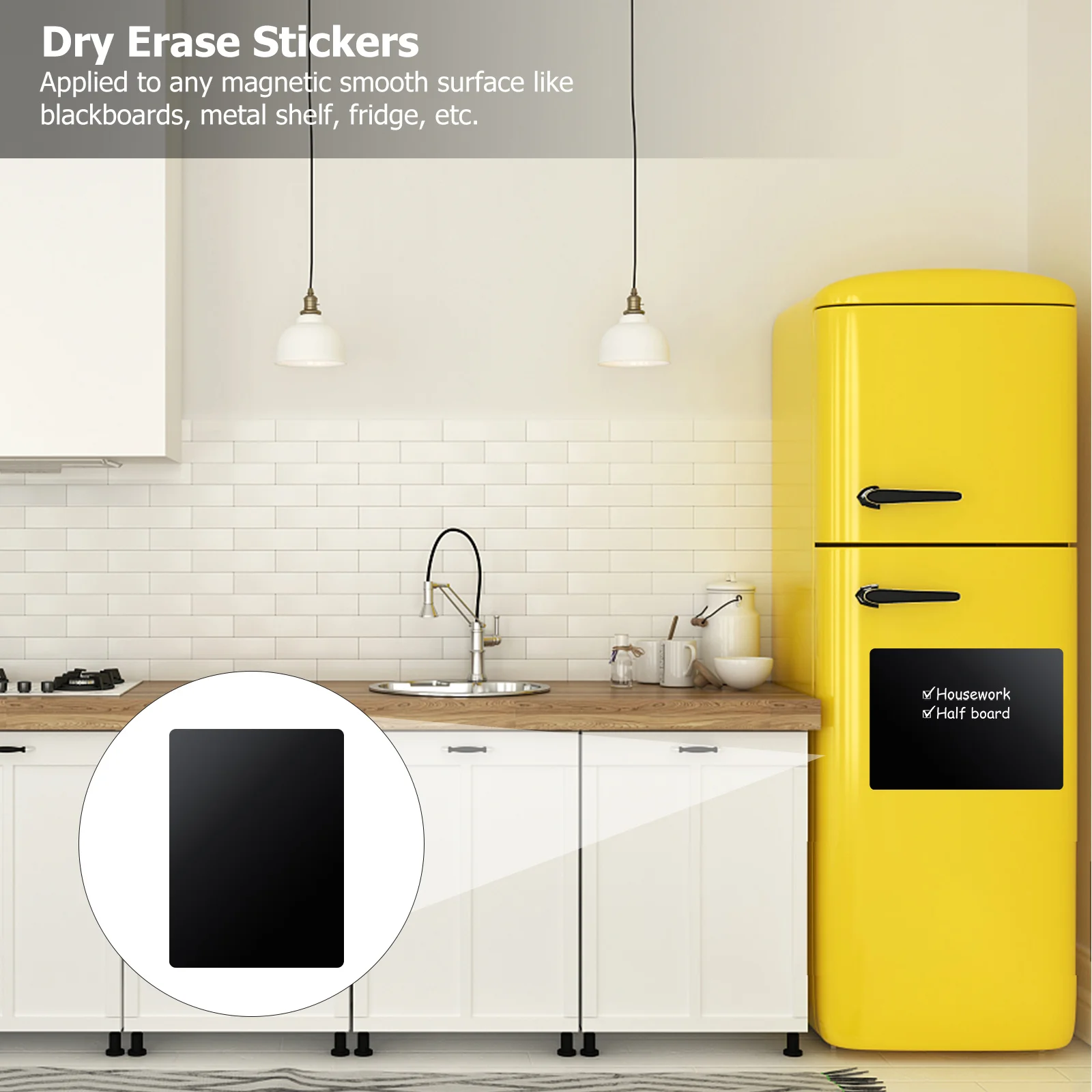 Magnetic Blackboard Sticker Reusable Writable Dry Erase Sheet For Fridge Metal Surface Message Board Self-Adhesive Note Pad Tips