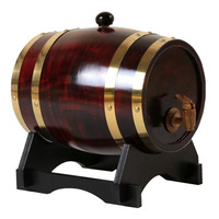 3L Whiskey Barrel Wood Barrel Vintage Oak Beer Brewing Tools Tap Dispenser for Rum Pot Whisky Wine Bar Tools