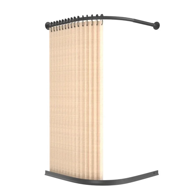 Folding shower curtain magnetic suction set non-punching bathroom tarp toilet curved shower wet and dry separation partition