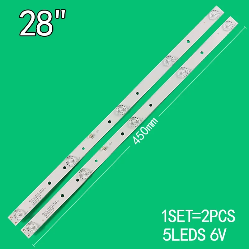 2pcs=1set 5leds 6v 450mm For Leroy 28